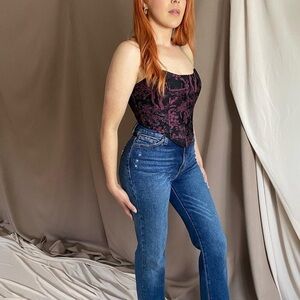 Black and Purple Women's Corset Top